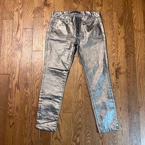Ralph Lauren Black Label Metallic Silver Coated Jeans 30